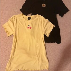 Target Yellow and Black Short Sleeve Tees with Embroidery